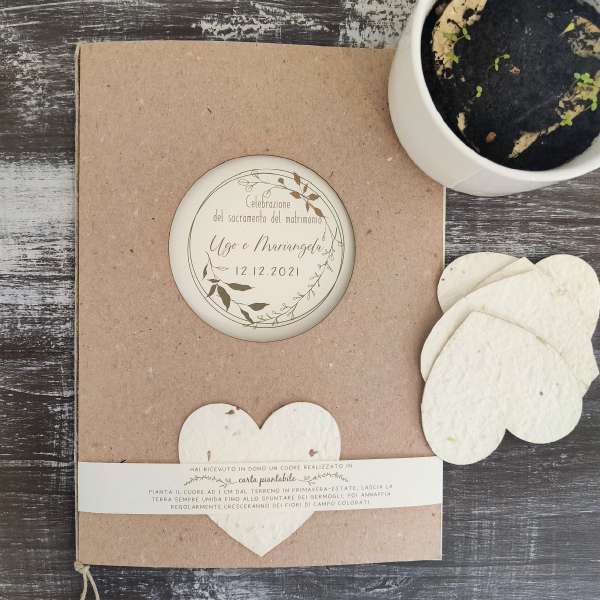 libretto messa carta piantabile matrimonio ecofriendly ecofattoart
